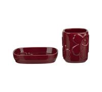 Marimekko Set de salle de bain Unikko 2 pièces Bordeaux