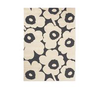 Marimekko Tapis Unikko outdoor Charcoal-white. 140x200 cm