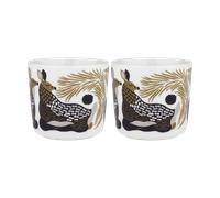 Marimekko Tasse à café Peura sans anse 20 cl lot de 2 White-coal-mud-light grey