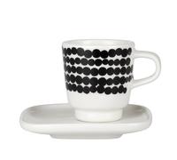 Marimekko Tasse à expresso Räsymatto noir-blanc