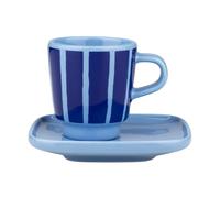 Marimekko Tasse espresso avec soucoupe Piccolo Light blue-blue. 5 cl