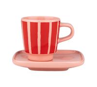 Marimekko Tasse espresso avec soucoupe Piccolo Salmon red-orange red. 5 cl