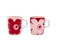 Marimekko Tasse Juhla Unikko 25 cl Lot de 2 Pink-cranberry-plum