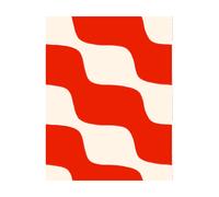 Marimekko Tissu Taifuuni Natural white. orange red. coton