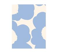 Marimekko Tissu Unikko Light blue-satin de coton