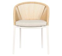 Marina chaise de jardin avec accoudoirs avec coussin naturel.