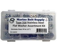 Marine Bolt Supply 6-116233 Kit de rondelles plates en acier inoxydable Type 316