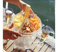 Marine Business Party Rafraîchisseur de bouteille avec porte-verre et assiette pour snacks
