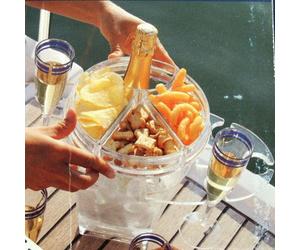 Marine Business Party Rafraîchisseur de bouteille avec porte-verre et assiette pour snacks