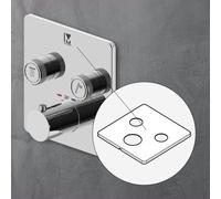Mariner Eden Habillage de rechange pour mitigeur thermostatique carré à 2 sorties, RIC0015Q2-CR,