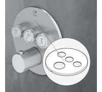Mariner Eden Habillage de rechange pour mitigeur thermostatique rond à 3 sorties, RIC0015T3-CS,