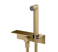 Mariner Kit de douche avec raccord mural coudé, tablette et support douchette intégré, WLS3002-PSG,