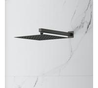 Mariner Set de douche de tête carrée et ultra plate en acier inoxydable, WLS3115-GM+WLS3122-GM,