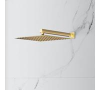 Mariner Set de douche de tête carrée et ultra plate en acier inoxydable, WLS3115-OR+WLS3122-OR,
