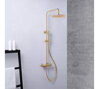 Mariner Volta Colonne de douche avec mitigeur thermostatique, douchette en métal et douche de tête en acier inoxydable, rond, WLS6302-OB,
