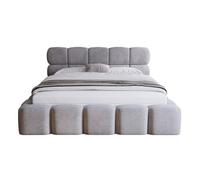 Mariposa - lit coffre - 140x200 cm - sommier inclus - en velours - Gris
