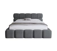 Mariposa - lit coffre - 140x200 cm - sommier inclus - en velours - Gris Anthracite