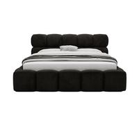 Mariposa - lit coffre - 140x200 cm - sommier inclus - en velours - Noir