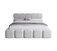 Mariposa - lit coffre - 160x200 cm - sommier inclus - en velours - Beige