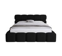 Mariposa - lit coffre - 180x200 cm - sommier inclus - en velours - Noir