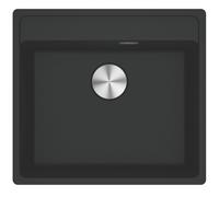 Maris MRG 110-52 Evier sous plan/à fleur 55x50cm, avec bonde et siphon gain de place, en Fragranit+, Noir mat