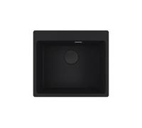 Maris MRG 610-54 Evier à encastrer 59x50cm, avec bonde et siphon gain de place, en Fragranit+, Noir mat + Cache bonde