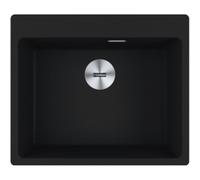Maris MRG 610-54 Evier à encastrer 59x50cm, avec bonde et siphon gain de place, en Fragranit+, Noir mat + Cache bonde