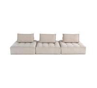 Marisol - canapé modulable droit 3 places - velours texturé - Beige