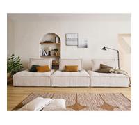 Marisol - canapé modulable droit 3 places - velours texturé - Beige