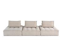 Marisol - canapé modulable droit 3 places - velours texturé - Beige Beige G