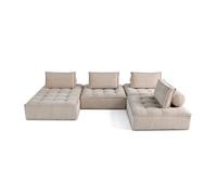 Best mobilier Canapé modulable Marisol 7 places velours texturé Beige