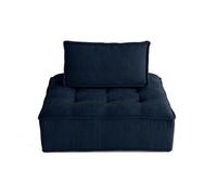Marisol - module d'assise - velours texturé - Bleu
