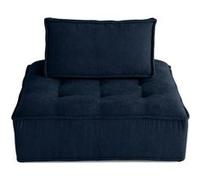 Marisol - module d'assise - velours texturé - Bleu Bleu G