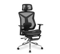 MARK ADLER Expert 5.7 Chaise de Bureau Ergonomique, accoudoirs 3D, Noir | Repose-Pieds, roulettes Chaise Bureau, Tissu Respirant, Compatible PC, Accessoires Gaming