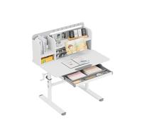 MARK ADLER Study 5.0 Bureau Enfant Réglable en Hauteur, avec Tiroir, Gris | Bureau Scolaire Ergonomique, Pupitre Enfant avec Plateau Inclinable Jusqu’à 50°, Rangement et Support Livre Intégré
