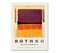 Mark Rothko Affiche d'exposition pour le musée Guggenheim New York 1970 Museum Print Abstract Wall Art Canvas Home Decor 60x80cm(24x31in) Sans cadre