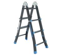 MARK TOOLS PRO Multi-échelle pliante 4×4 marches - 3,40 m - aluminium - avec barre de stabilisation
