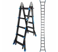 MARK TOOLS PRO Multi-échelle pliante 4×5 marches - 4,50 m - aluminium - avec barre de stabilisation