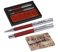 Mark Twain Kit d'écriture avec stylo à bille et stylo-plume, matériel d'écriture élégant pour bureau et lieu de travail