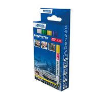MARKAL 22231 SL.100 Retail Pack Marqueur à peinture permanent pour tout type de surfaces, Blanc-Jaune-Bleu-Vert, pointe de 2-4mm