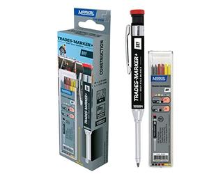 MARKAL 96264 Trades-Marker Dry Starter Pack, 1 crayon Trades-Marker Dry + 1 pack de recharges, Graphite/Jaune/Rouge
