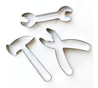 Markenlos - Lot de 3 emporte-pièces en acier inoxydable - Ensemble de découpes à cookies - Cadeau - Argenté - 3 pièces