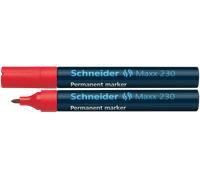 SCHNEIDER - Marqueur permanent 230, pointe ogive, rouge Largeur de tracé: env. 1,0 - 3,0 mm, rechargeable -123002