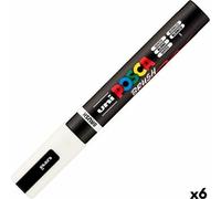 Marker BRUSH POSCA PC-5BR Blanc (6 pièces)