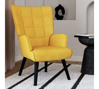 IDMarket – Fauteuil scandinave ANIA en velours jaune