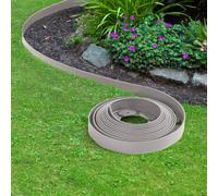 IDMarket – Bordurette de jardin flexible 10 m grise hauteur 5 cm + 30 piquets