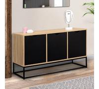 ID MARKET buffet 3 portes 113 cm Moderne noir