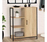 IDMarket - Buffet d'appoint 3 étagères et Placard 70 cm Detroit Design Industriel