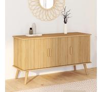 IDMarket - Buffet Juliette 110 cm 3 portes lattes tasseau bois coloris chêne