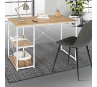 IDMarket Bureau droit DETROIT design industriel métal blanc
